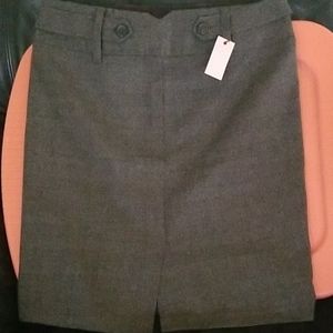 Grey Button Pencil Skirt